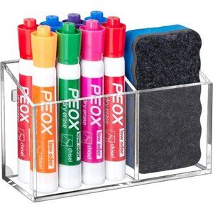 Magnetic dry erase marker holder acrylic pen organizer for fridge whiteboard des